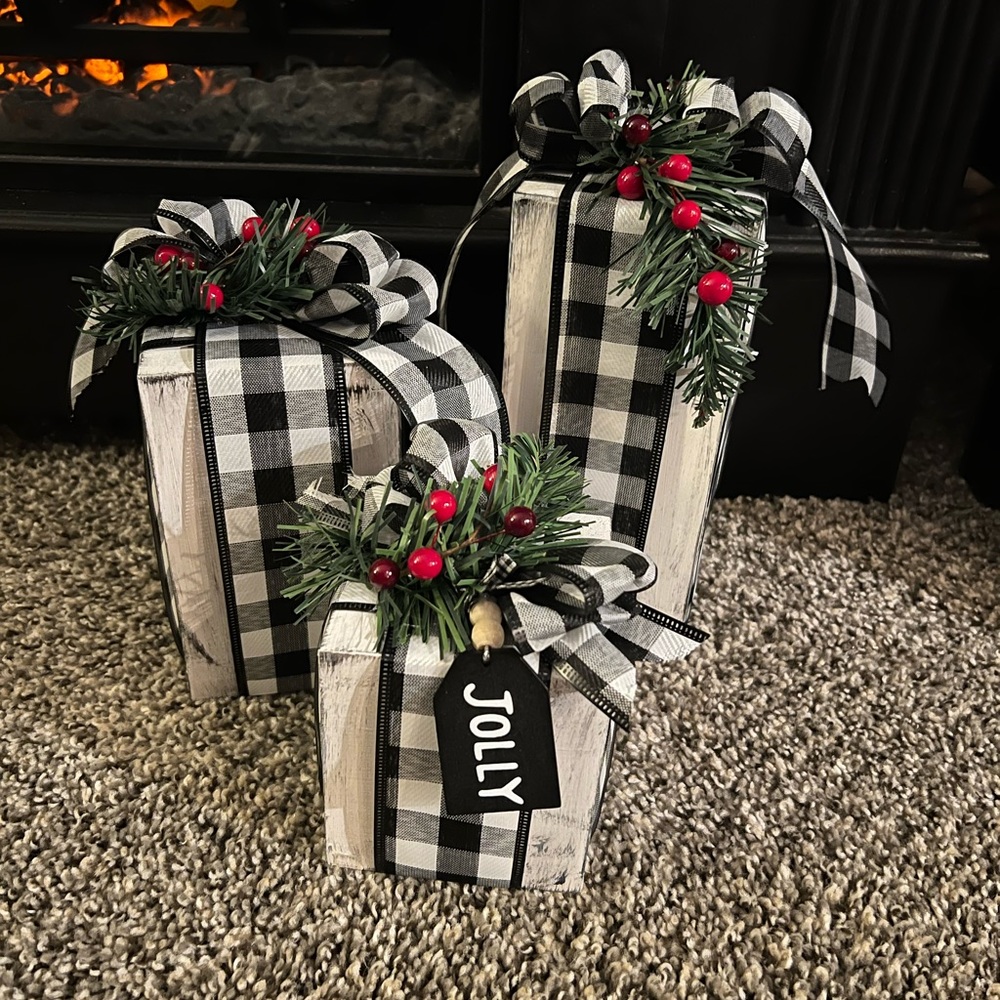 Wooden faux presents